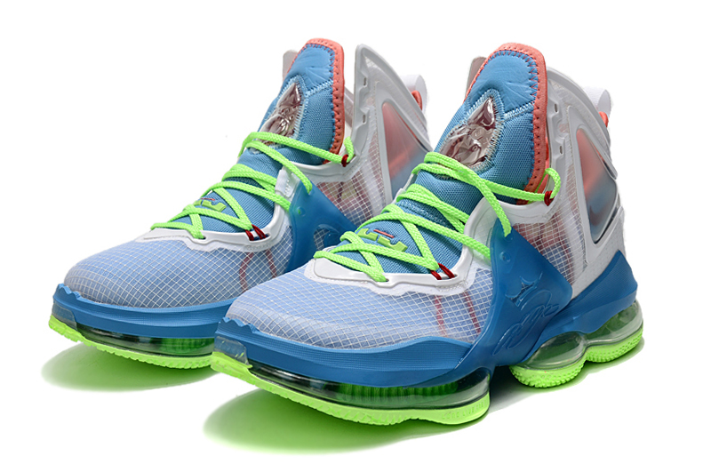 2021 Nike Lebron 19 Jade Blue Green Basketball Shoes - Click Image to Close